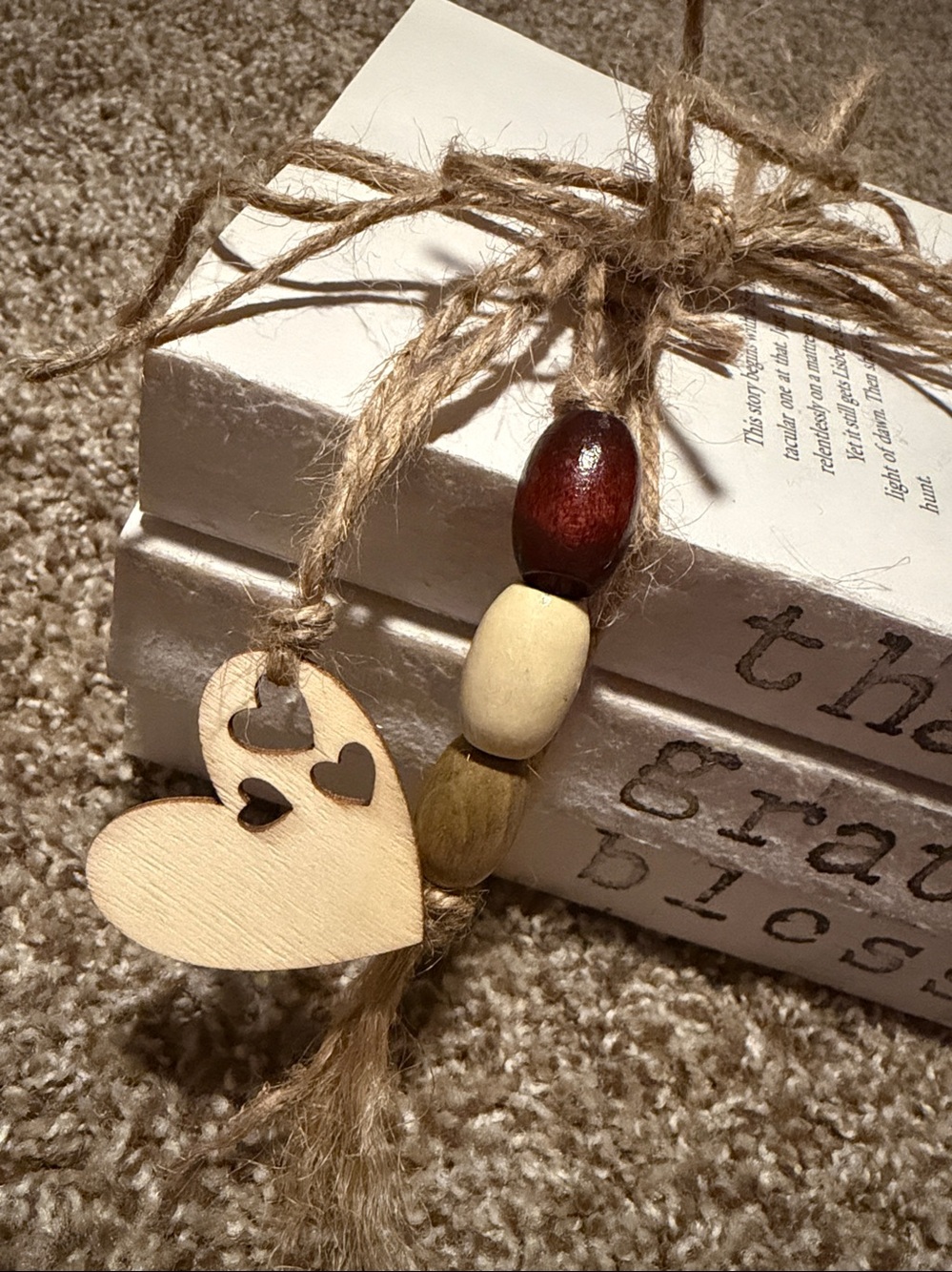 Stack of 3 hand-stamped “rescued” books (8”x5”x4”) - Picture 2 of 9